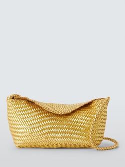 Dragon Diffusion Corsina Woven Leather Crossbody Bag, Gold, Gold