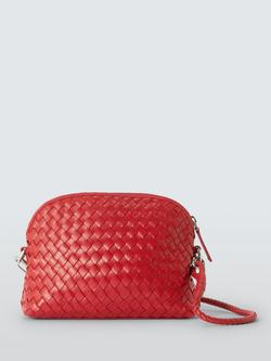 Dragon Diffusion Chunky Fellini Pochette Woven Leather Crossbody Bag, Red, Red
