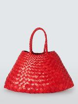 Dragon Diffusion Small Santa Croc Woven Leather Bag, Red