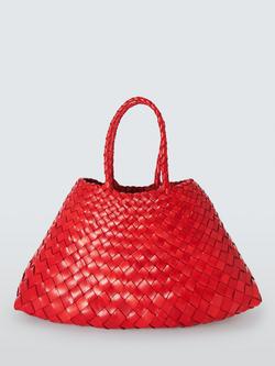 Dragon Diffusion Small Santa Croc Woven Leather Bag, Red, Red