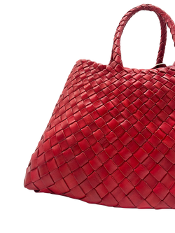 Dragon Diffusion Small Santa Croc Woven Leather Bag, Red - view 2, Red