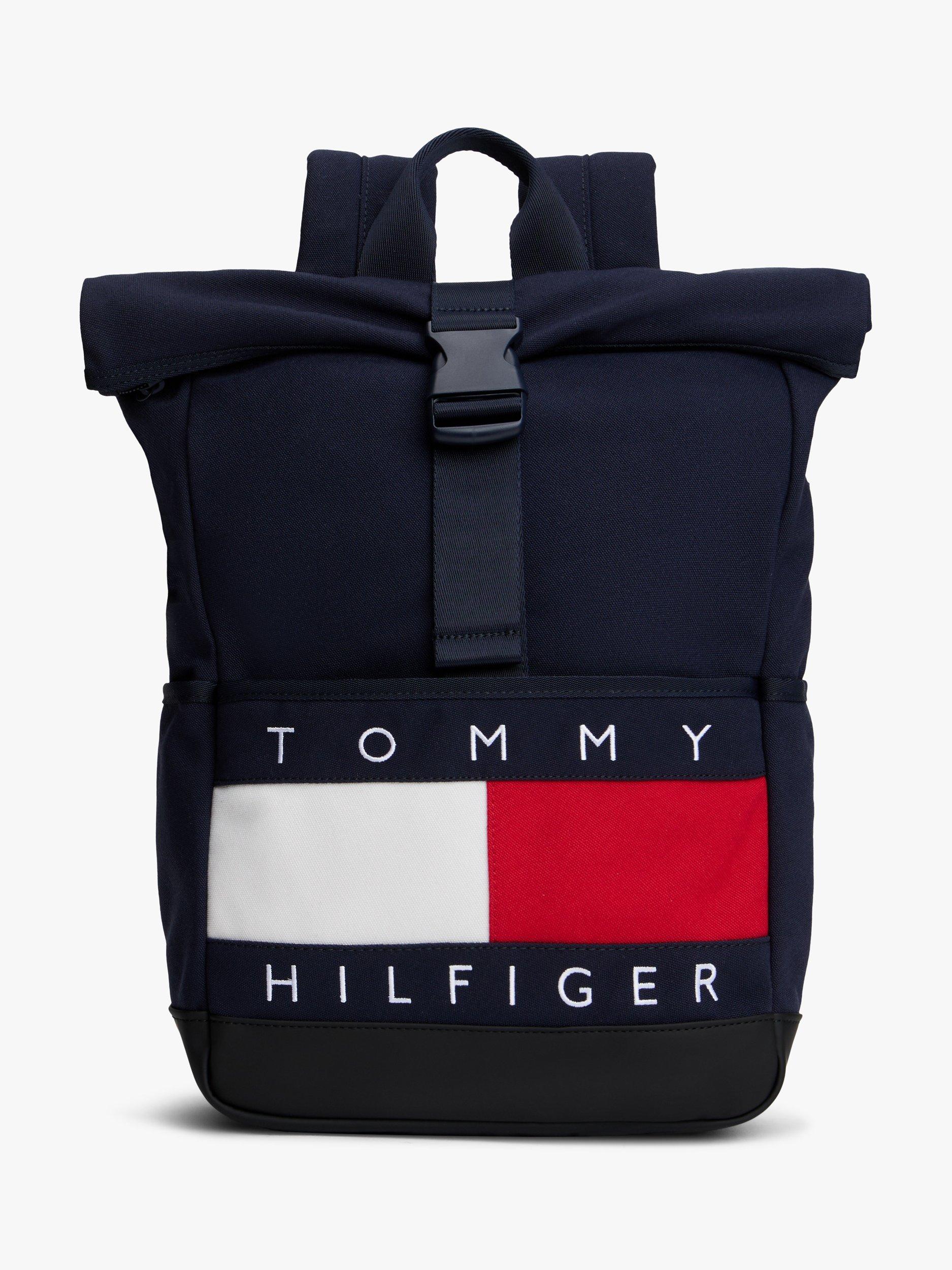 Product image 1 of 6, which shows Tommy Hilfiger Kids' Heritage Flag Roll Top Backpack, Navy