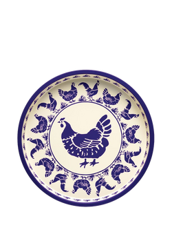 Emma Bridgewater Blue Hen Deep Round Steel Tray, Blue