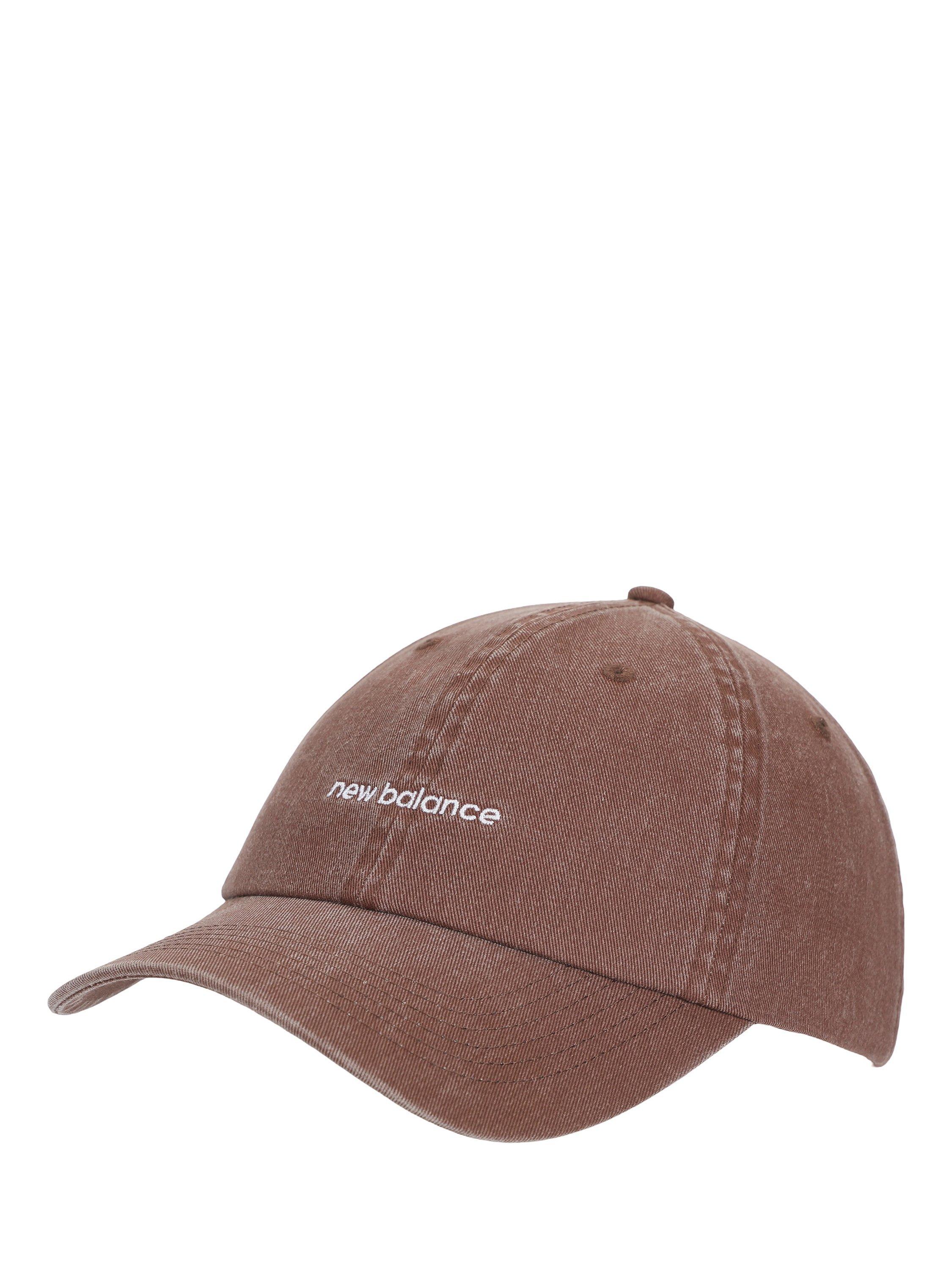 Product image 1 of 3, which shows New Balance 6 Panel Linear Logo Hat, Oak