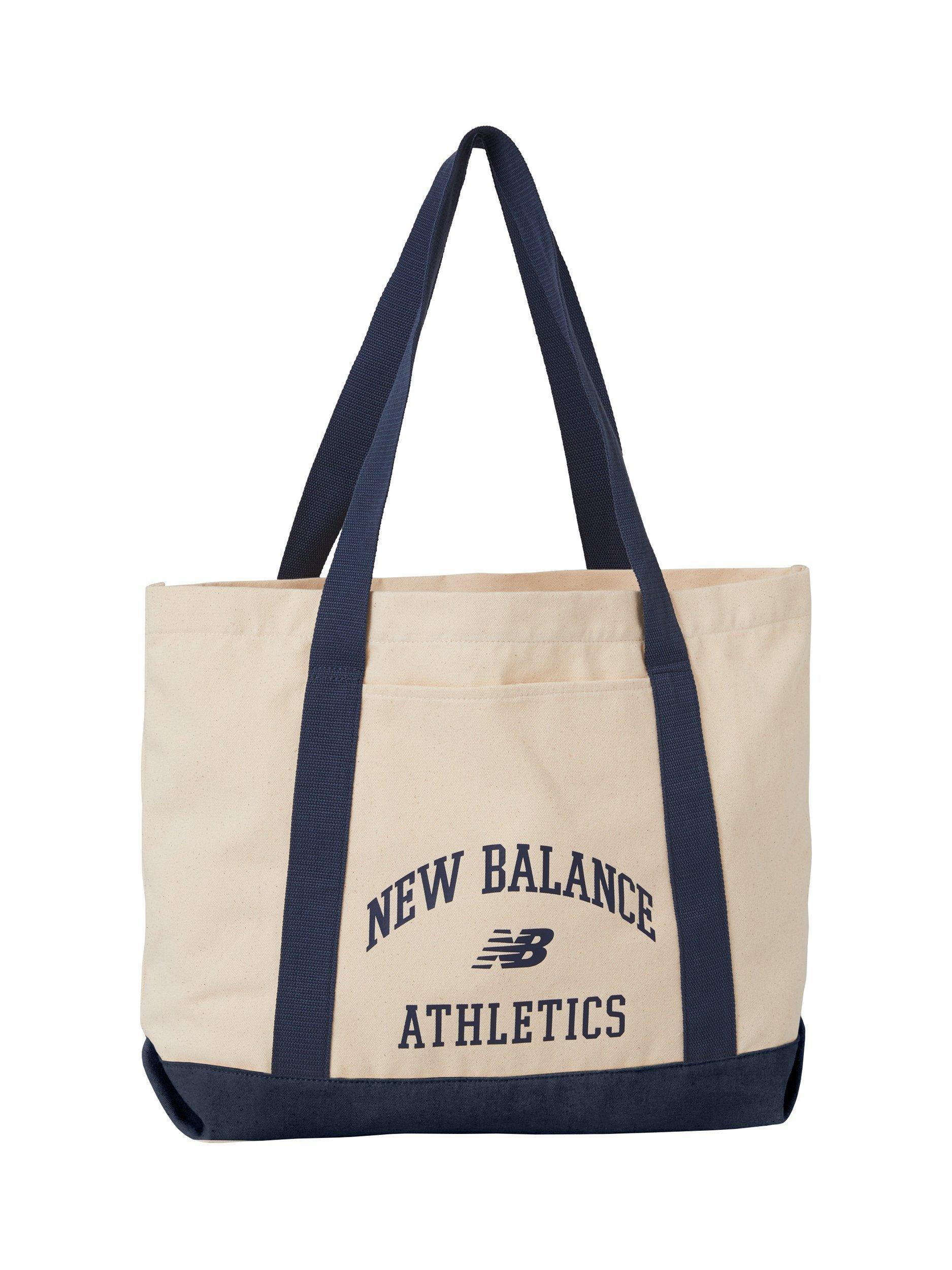 Product image 1 of 2, which shows New Balance Canvas Tote Bag, White/Navy