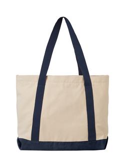New Balance Canvas Tote Bag, White/Navy - view 2, White/Navy