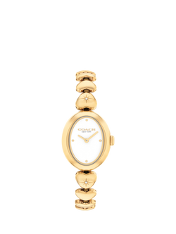 Coach 14504638 Women's Round Heart Strap Watch, Gold