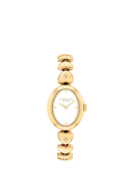 Coach 14504638 Women's Round Heart Strap Watch, Gold