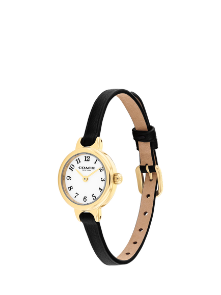 Coach 14504654 Women's Leather Strap Watch, Black - view 2, Black