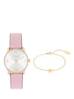 Coach 14000137 Watch & Heart Bracelet Gift Set, Pink, Pink