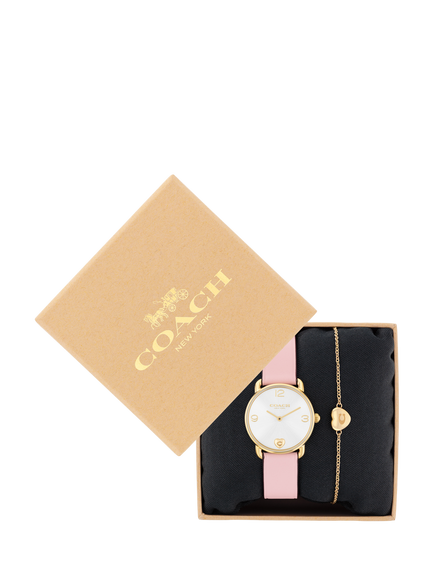 Coach 14000137 Watch & Heart Bracelet Gift Set, Pink - view 2, Pink