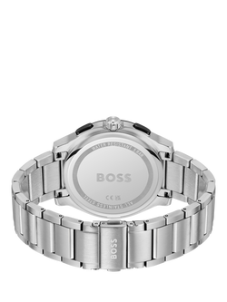 HUGO BOSS 1514189 Men's Round Chronograph Bracelet Strap Watch, Silver - view 2, Silver