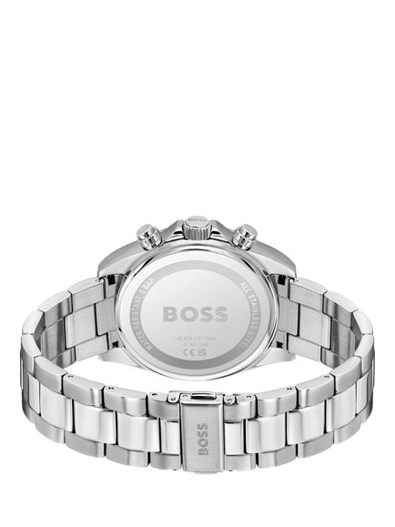 HUGO BOSS 1514315 Men's Round Chronograph Bracelet Strap Watch, Silver - view 2, Silver