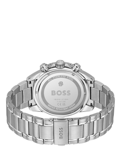 HUGO BOSS 1514321 Men's Round Chronograph Bracelet Strap Watch, Silver - view 2, Silver