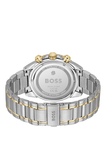Hugo Boss1514325 Men's Chronograph Bracelet Strap Watch, Green/Silver - view 2, Bi-colour