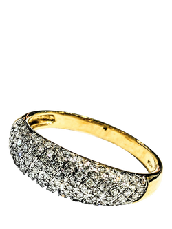 Pre-loved 9ct Yellow Gold 100-Stone 0.50ct Diamond Bombe Ring, Yellow Gold