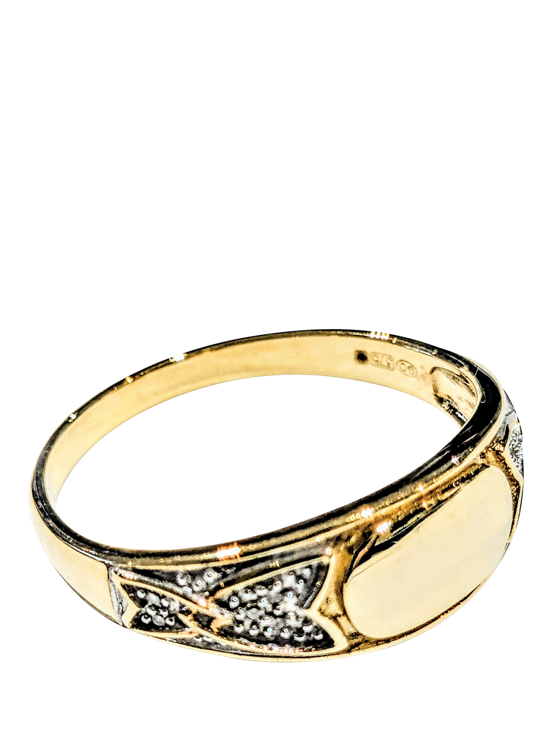 Product image 1 of 1, which shows Pre-loved 9ct White Gold Personalised Diamond Signet Ring, W