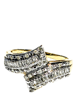 Pre-loved 9ct Gold Large Baguette Diamond Ring, O, Yellow Gold