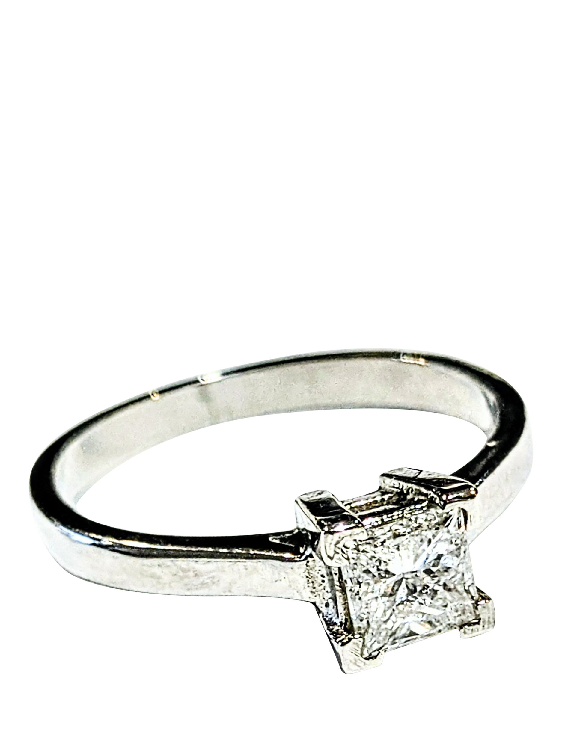 Product image 1 of 1, which shows Pre-loved Platinum Solitaire Princess Cut Diamond Ring, M
