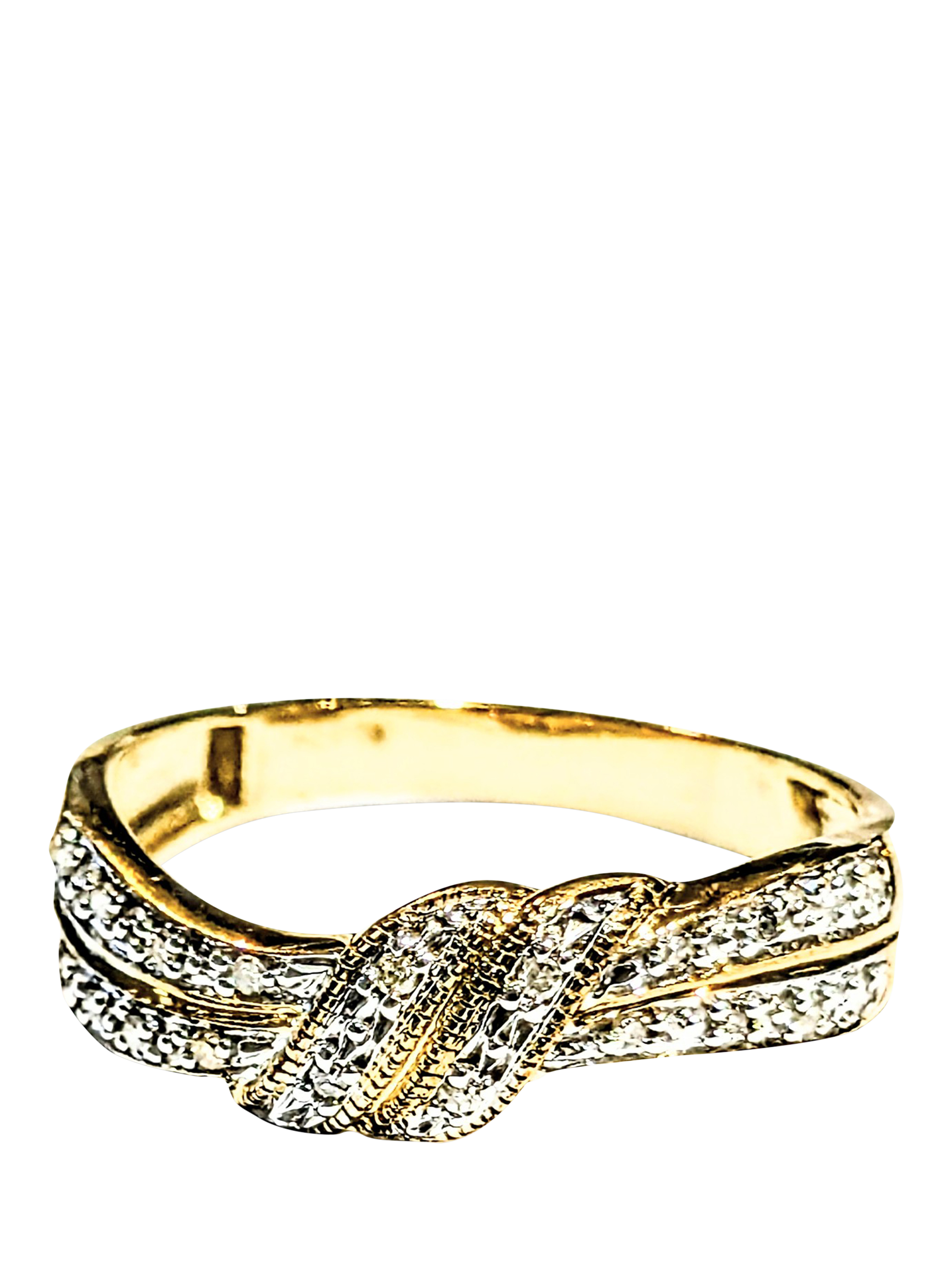 Product image 1 of 1, which shows Pre-loved 9ct Yellow Gold Diamond Crossover Ring, R