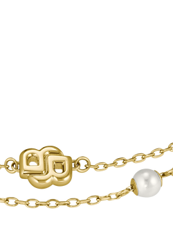 HUGO BOSS Layered Chain Pearl Charm Bracelet, Gold - view 2, Gold