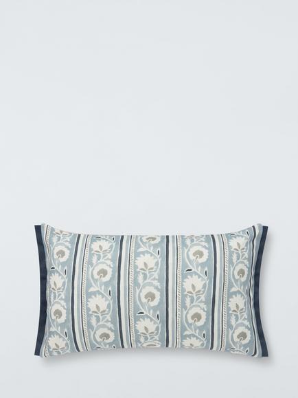 John Lewis Beckford Floral Cushion, Blue