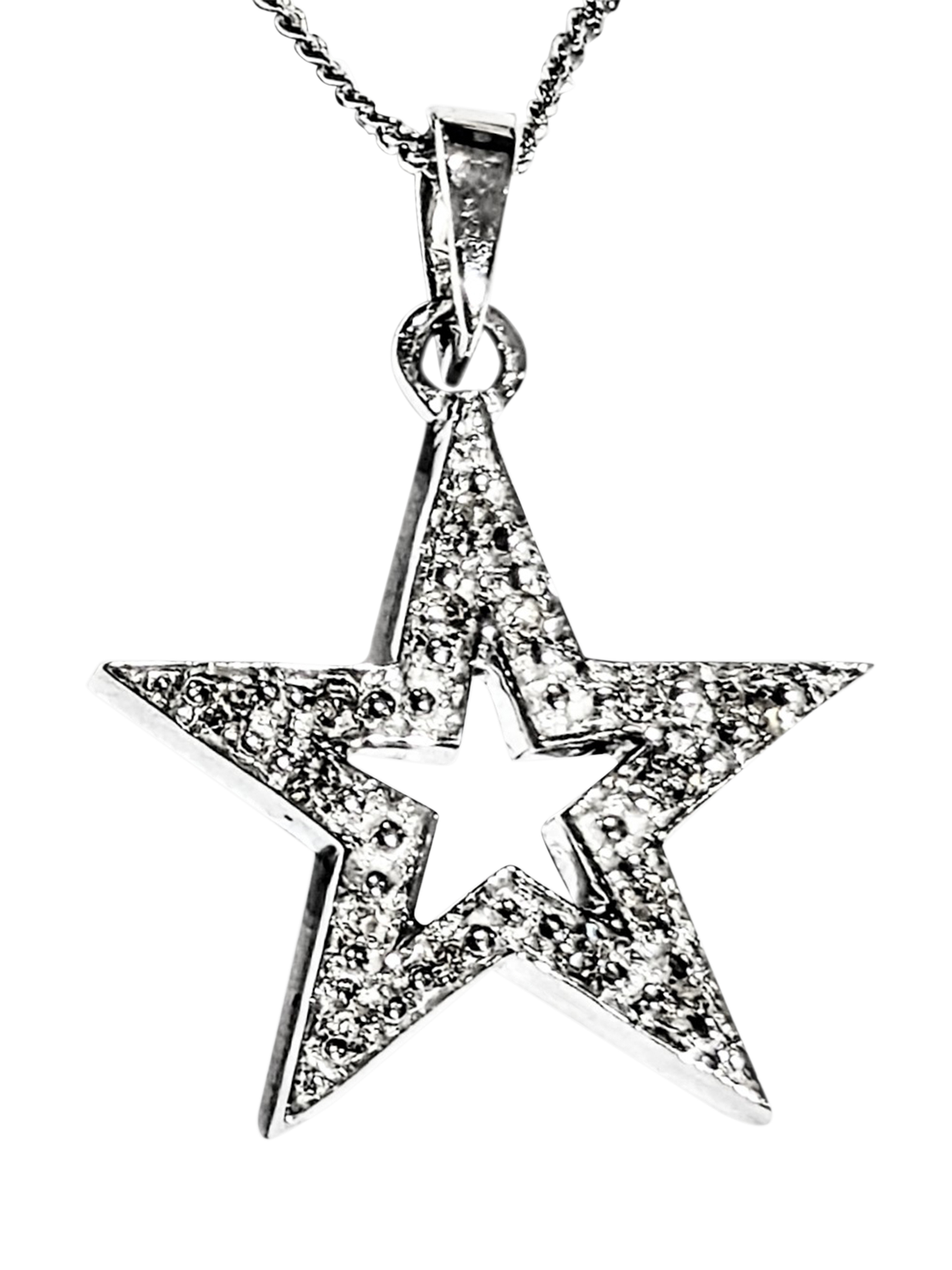 Product image 1 of 1, which shows Pre-loved 9ct White Gold Diamond Star Pendant