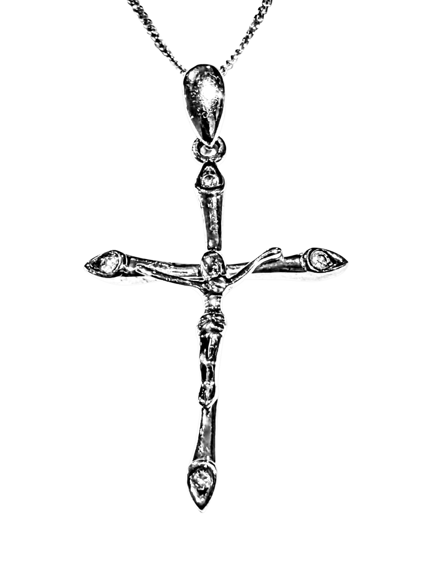 Product image 1 of 1, which shows Pre-loved White Gold Diamond Crucifix Pendant