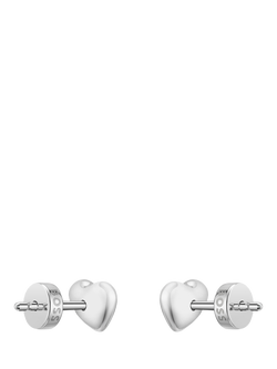 HUGO BOSS Heart Stud Earrings - view 2, Silver