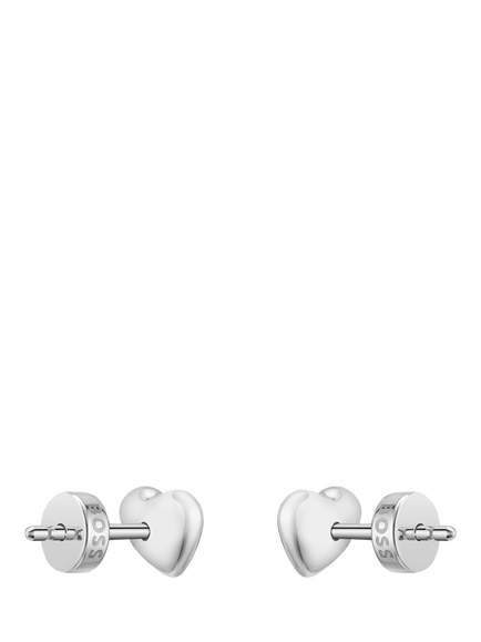 HUGO BOSS Heart Stud Earrings - view 2, Silver