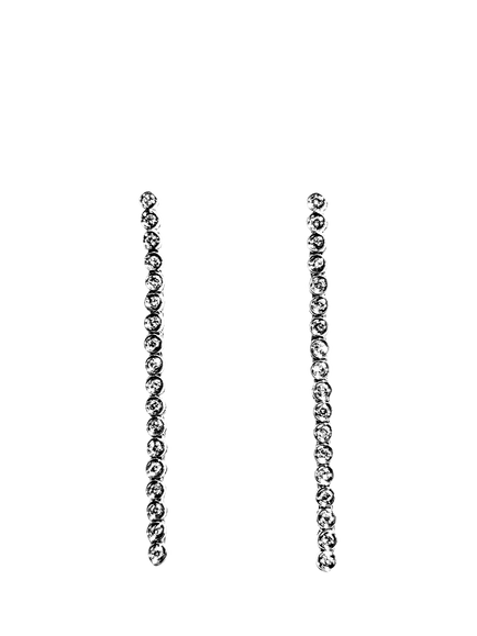 Pre-loved 9ct White Gold Long Diamond Dropper Earrings, White Gold