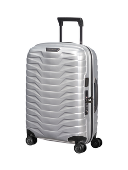 Samsonite Proxis Spinner 55cm 4-Wheel 40cm Wide Expandable Cabin Case, Silver