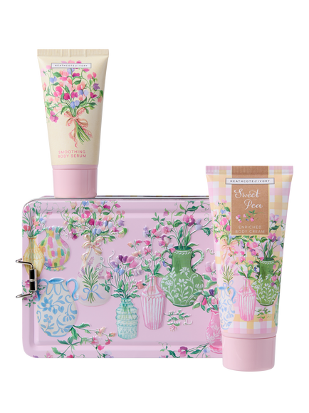 Heathcote & Ivory Sweet Pea Radiant Skin Gift Set Tin, Pink