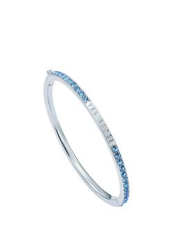 Ted Baker Claudia Narrow Crystal Hinged Bangle Bracelet, Silver/Light Blue, Silver/Light Blue