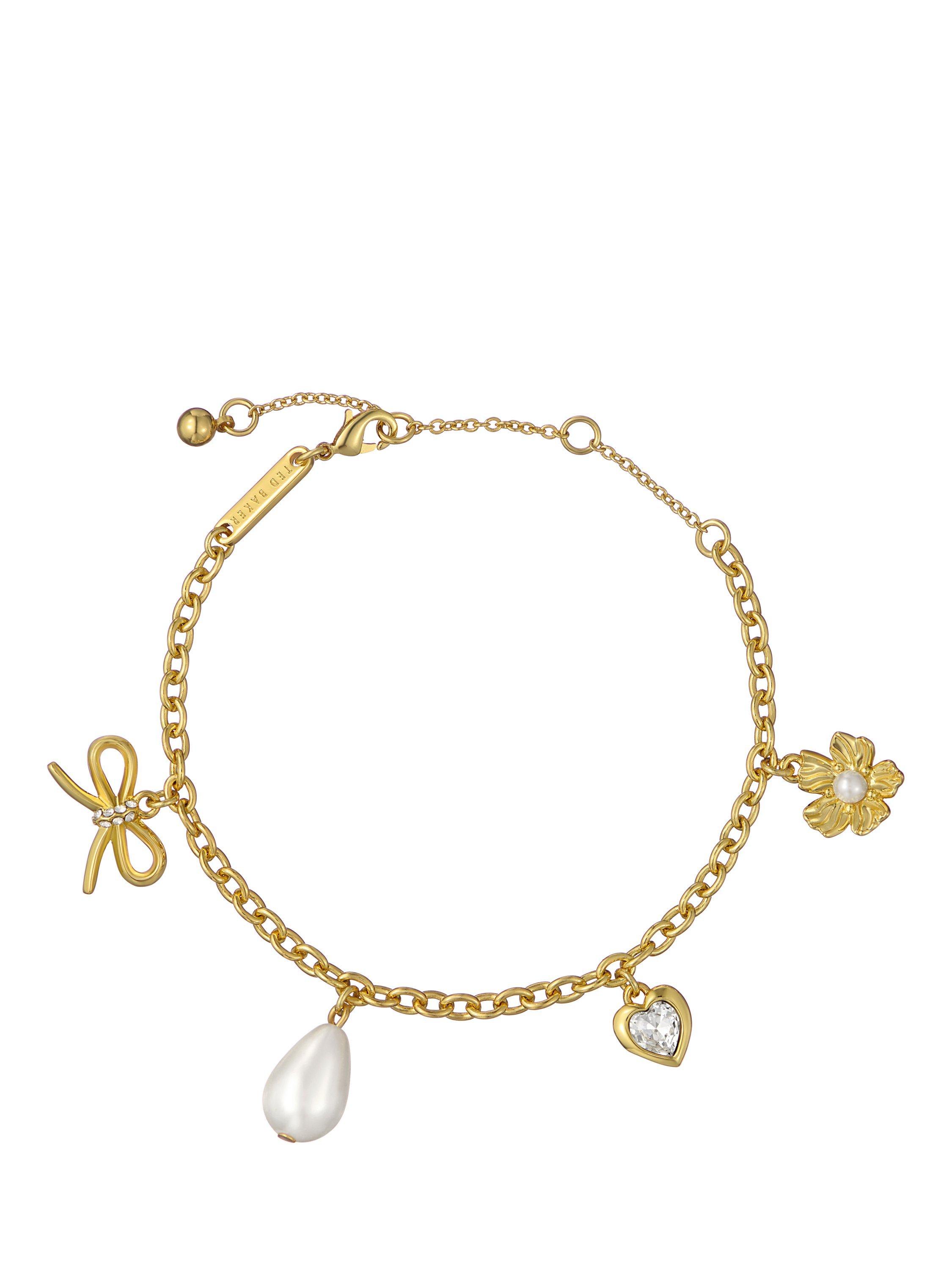 Product image 1 of 6, which shows Ted Baker Isabella Icon Charm Adjustable Bracelet, Gold