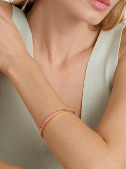 Ted Baker Roley Classic Contour Enamel Slim Bangle Bracelet - view 2, Gold/Hot Pink