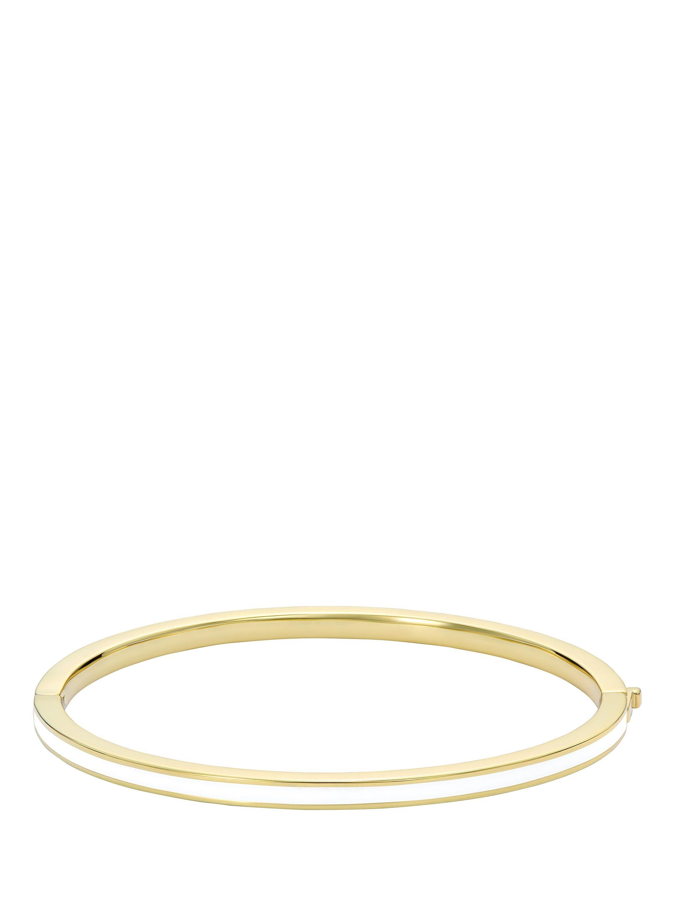 Product image 4 of 6, which shows Ted Baker Roley Classic Contour Enamel Slim Bangle Bracelet, Gold/White