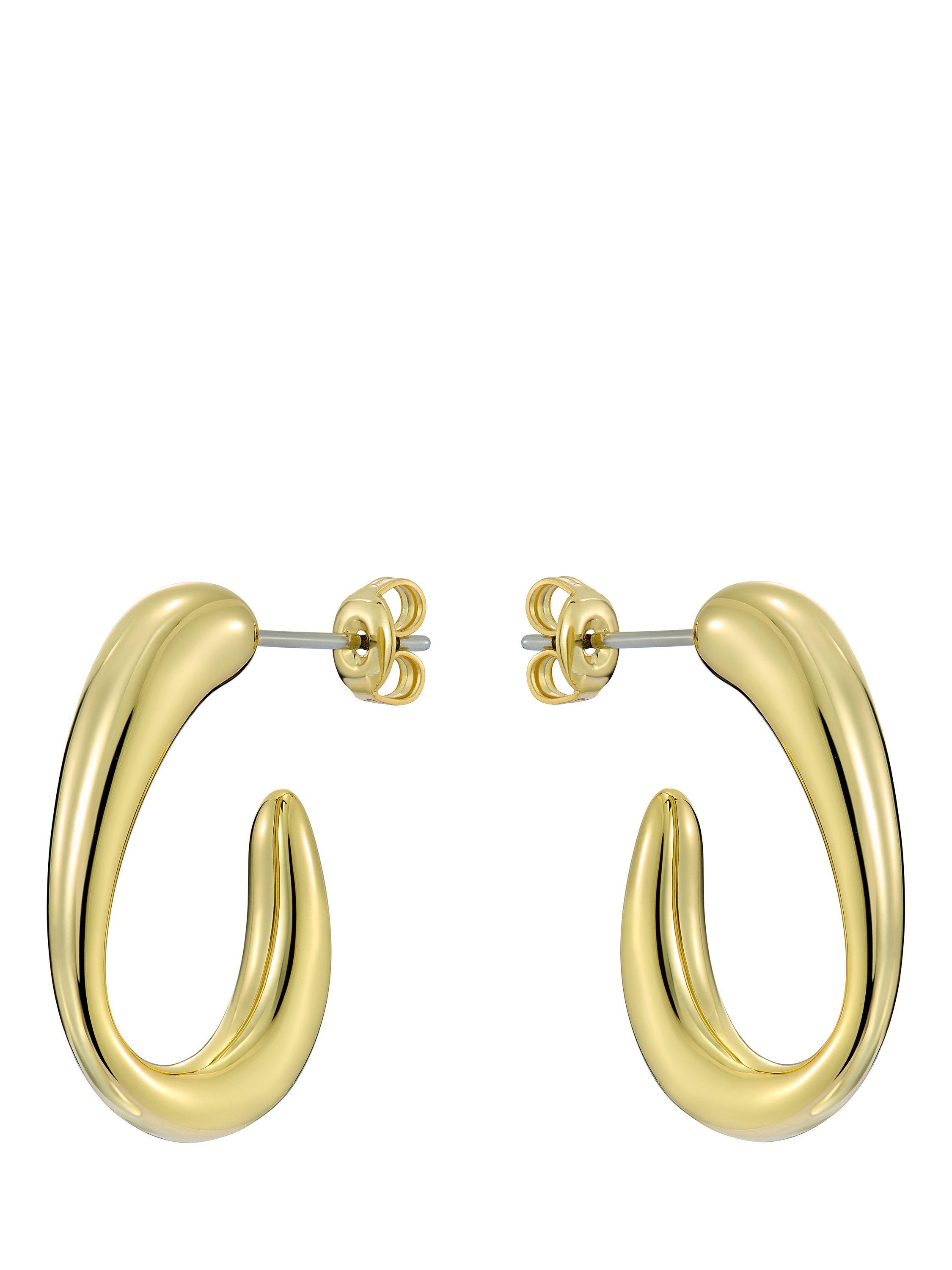 Product image 3 of 6, which shows Ted Baker Corie Contour Hoop Earrings, Gold