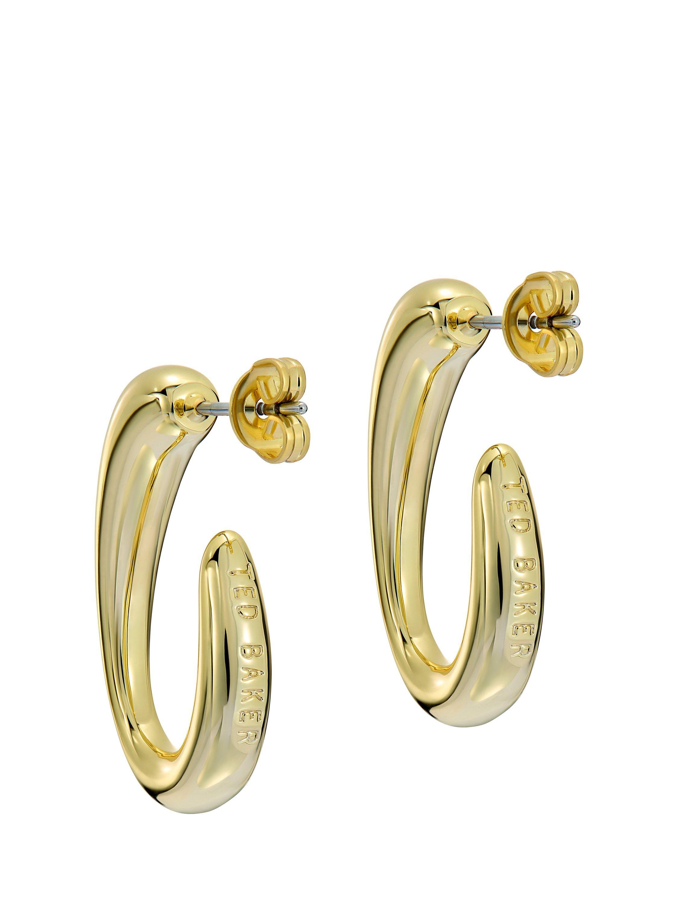 Product image 4 of 6, which shows Ted Baker Corie Contour Hoop Earrings, Gold