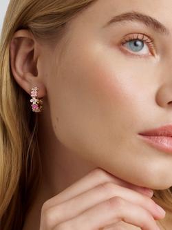 Ted Baker Garvi Garland Hoop Earrings, Pink/Gold - view 2, Gold Tone