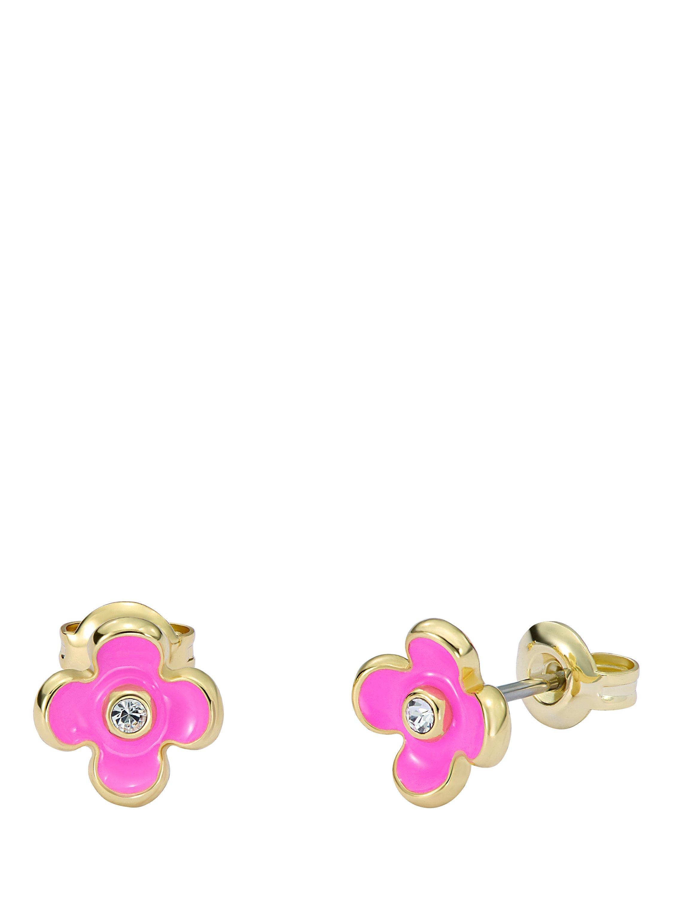 Product image 3 of 5, which shows Ted Baker Gayla Garland Stud Earrings, Pink/Gold