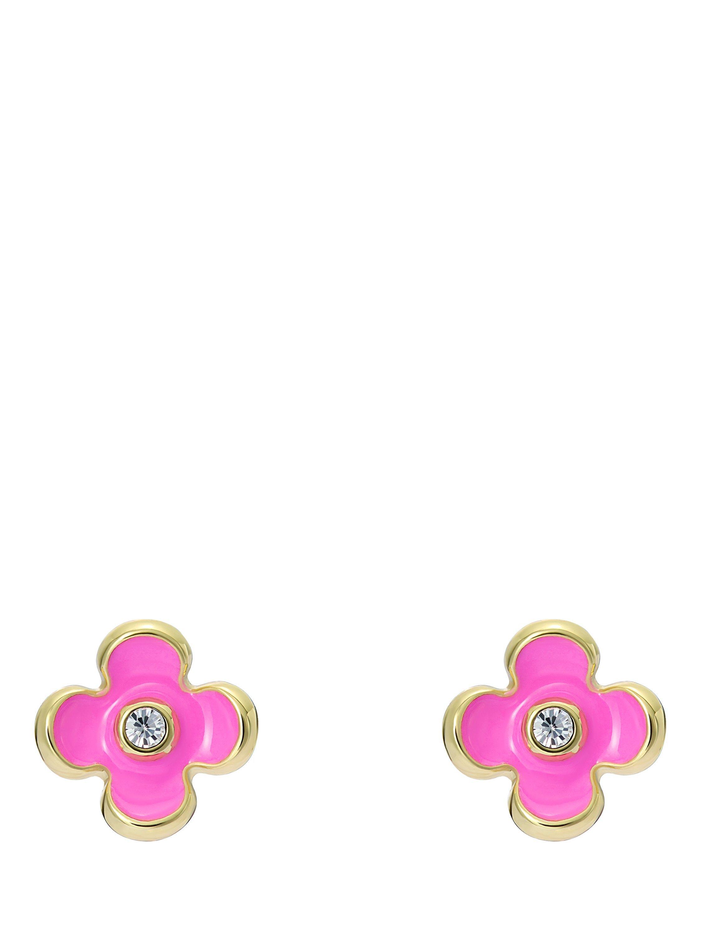 Product image 4 of 5, which shows Ted Baker Gayla Garland Stud Earrings, Pink/Gold