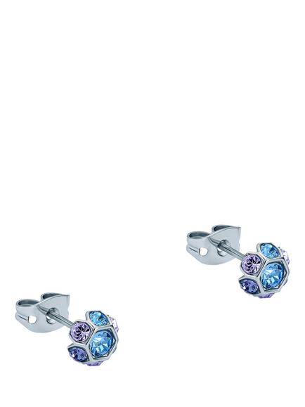 Ted Baker Gemme Crystal Gem Cluster Stud Earrings, Blue/Silver, Silver Tone