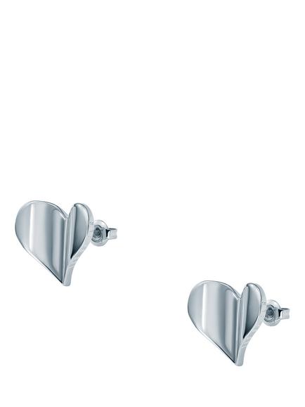 Ted Baker Heidi Flutter Heart Large Stud Earrings, Silver, Silver Tone