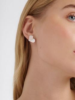 Ted Baker Heidi Flutter Heart Large Stud Earrings, Silver - view 2, Silver Tone