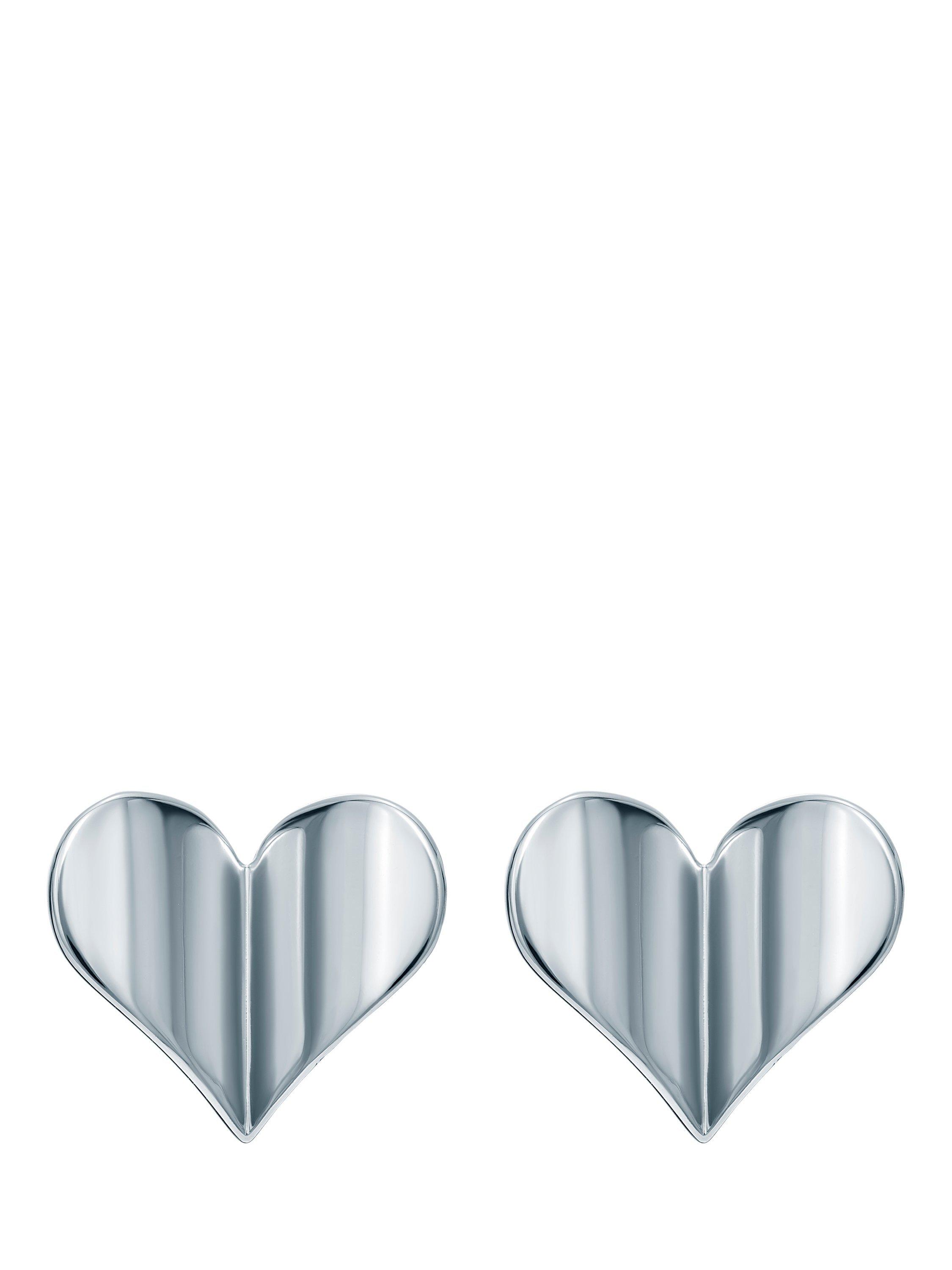 Product image 4 of 6, which shows Ted Baker Heidi Flutter Heart Large Stud Earrings, Silver