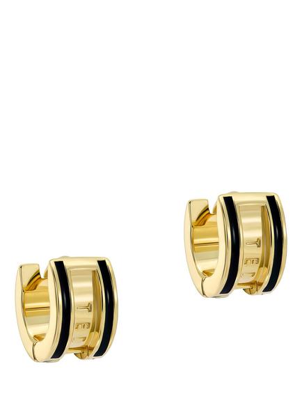 Ted Baker Rolo Classic Colour Enamel Roll Huggie Earrings, Gold/Black, Gold/Black