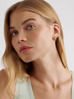 Ted Baker Rolo Classic Colour Enamel Roll Huggie Earrings, Gold/Black - view 2, Gold/Black