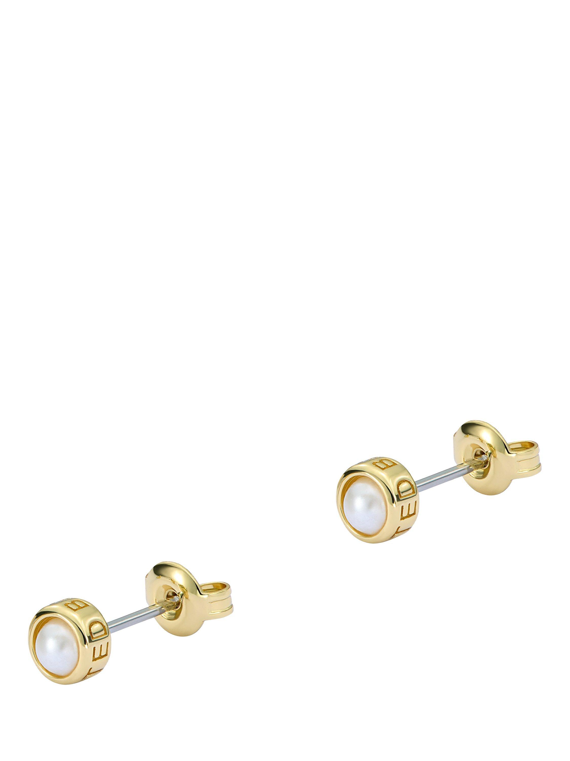 Product image 1 of 6, which shows Ted Baker Sinee Mini Pearl Stud Earrings, Gold