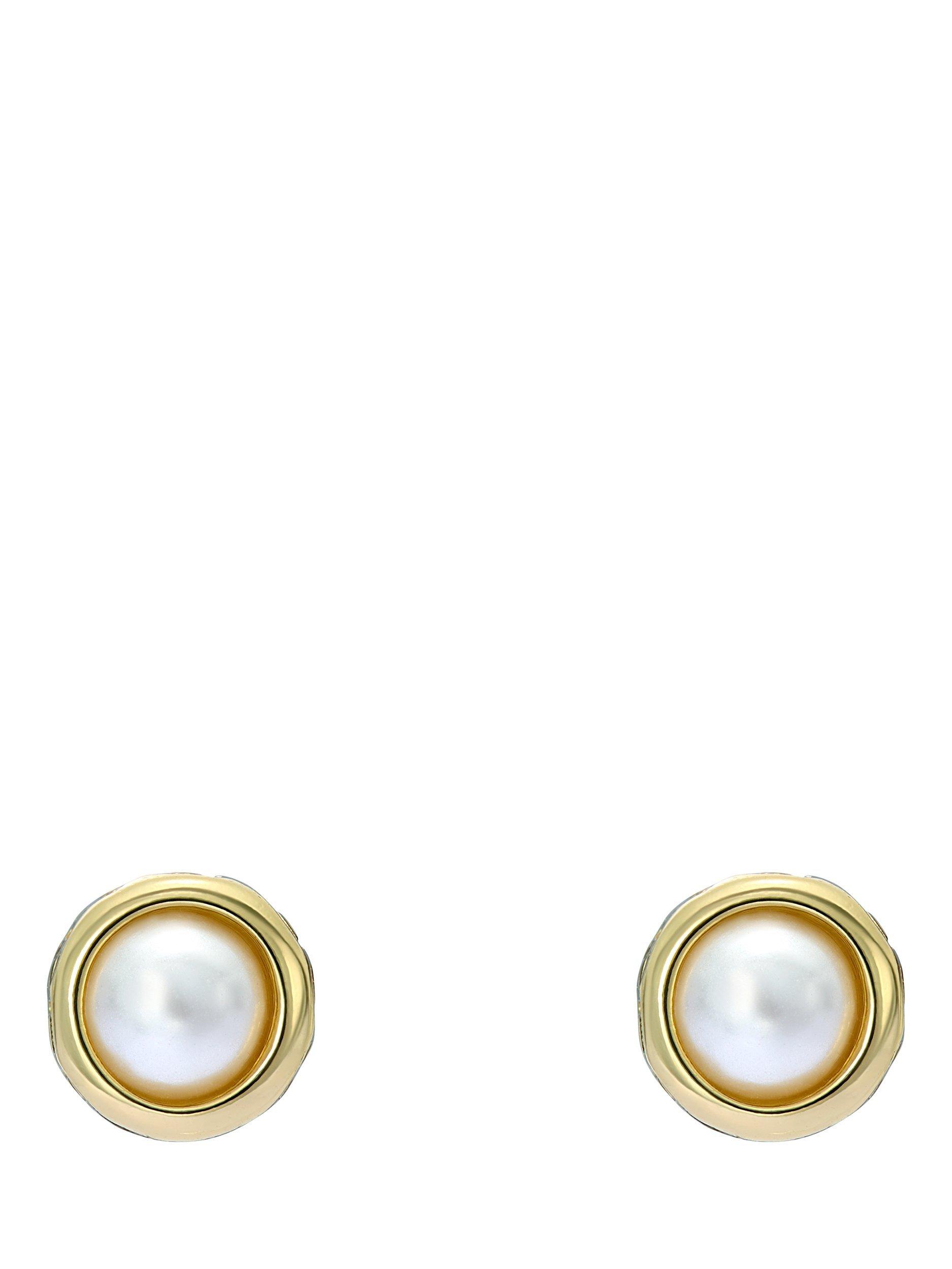 Product image 4 of 6, which shows Ted Baker Sinee Mini Pearl Stud Earrings, Gold
